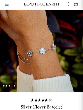 Beautiful Earth Silver Clover Bracelet